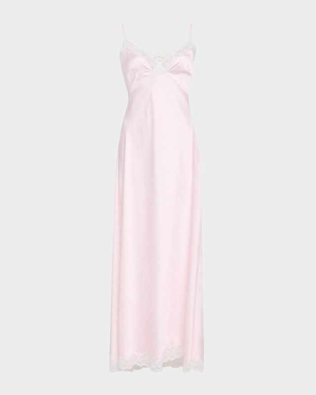 Manuela Satin Polka Dot Maxi Slip Dress